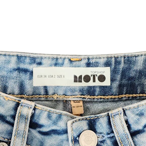 TOPSHOP MOTO High Waist Button Fly Cutoff Jeans Shorts. Size 25 - Picture 9 of 9